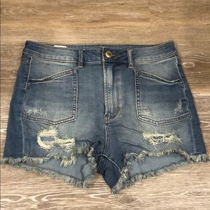 Articles of Society High Waist Distressed Shorts
